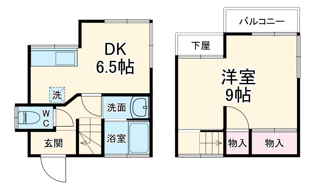 東武鉄道東上線 ふじみ野駅 徒歩31分 2階建 築56年(1DK)の間取り写真