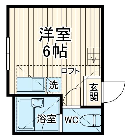 ユナイト天王町コニーホーキンス(ワンルーム/2階)の間取り写真