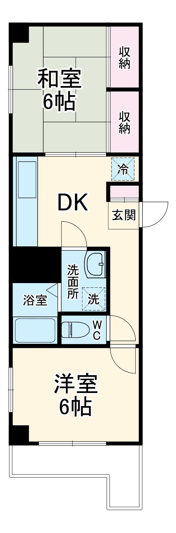 サミエール鷺沼(2DK/3階)の間取り写真
