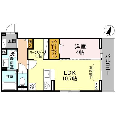 アザレアC(1LDK/3階)の間取り写真