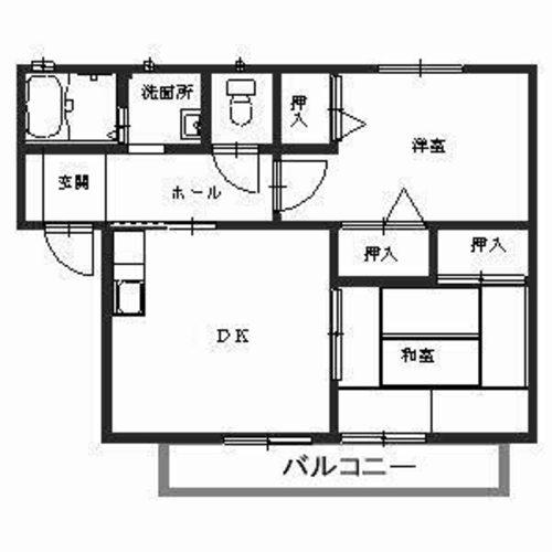 カーサワケダ(2LDK/1階)の間取り写真