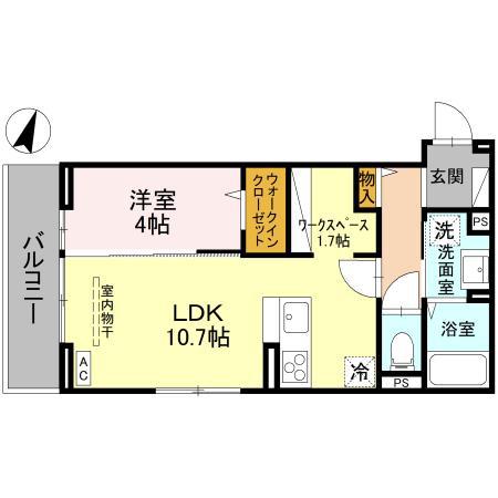 アザレアC(1LDK/3階)の間取り写真