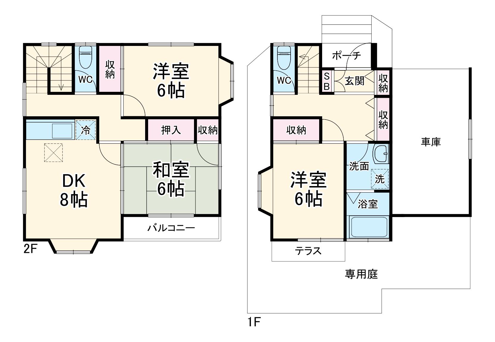 小田急電鉄多摩線 栗平駅 徒歩11分 2階建 築29年(3DK)の間取り写真