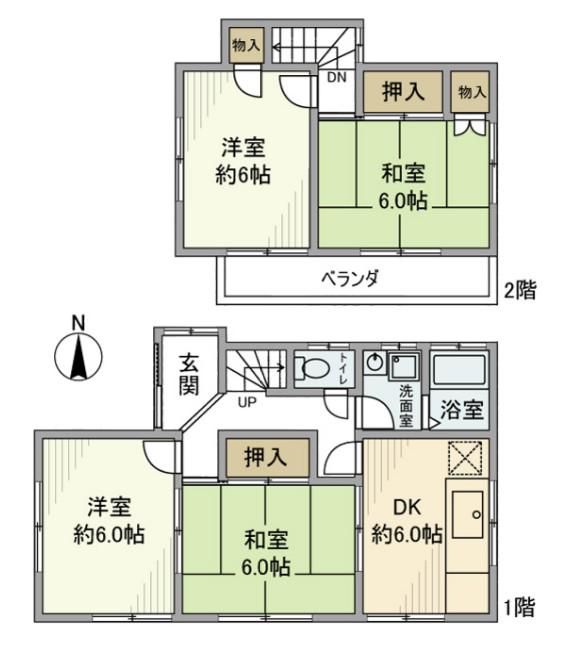 川越線 武蔵高萩駅 徒歩23分 2階建 築40年(4DK)の間取り写真