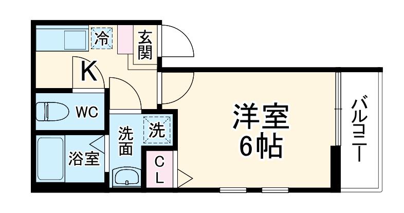 シーバ生田(1K/3階)の間取り写真