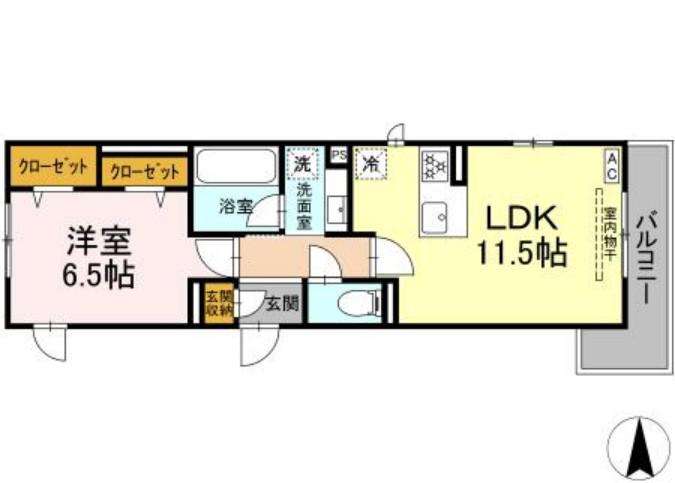 赤堤計画(1LDK/3階)の間取り写真