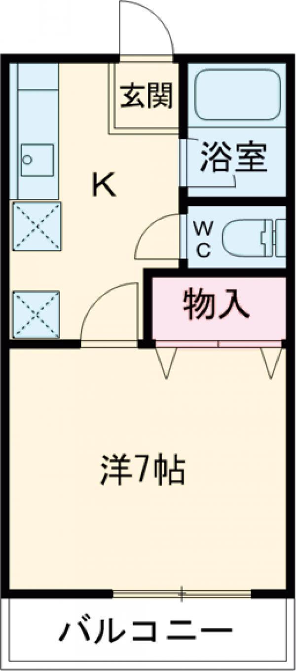 SC COURT(1K/2階)の間取り写真