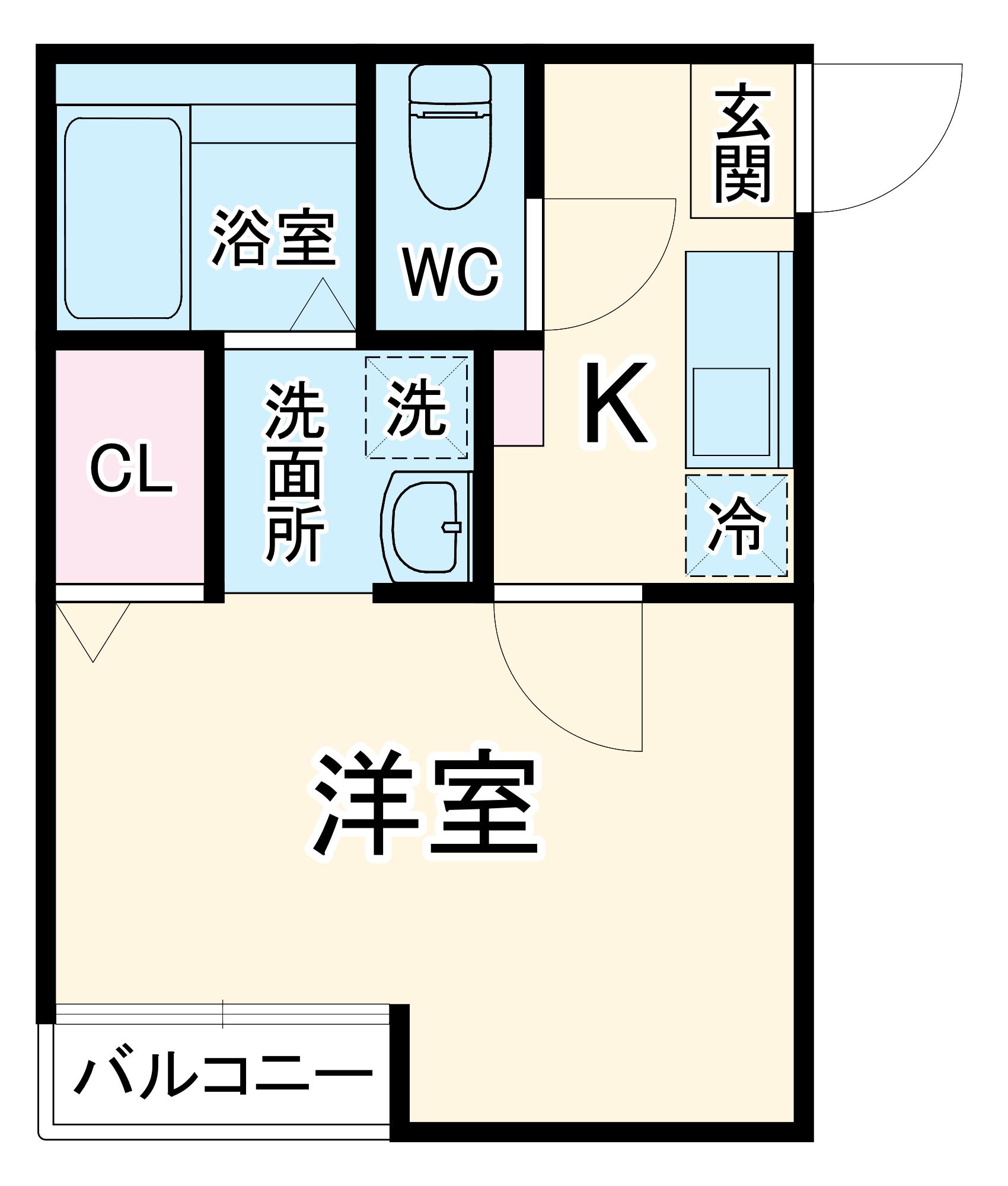 アークシティ霞ヶ関(1K/2階)の間取り写真