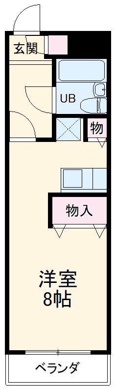 南船橋ザ・レジデンス(1K/2階)の間取り写真