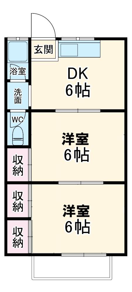 コーポ新栄(2DK/2階)の間取り写真
