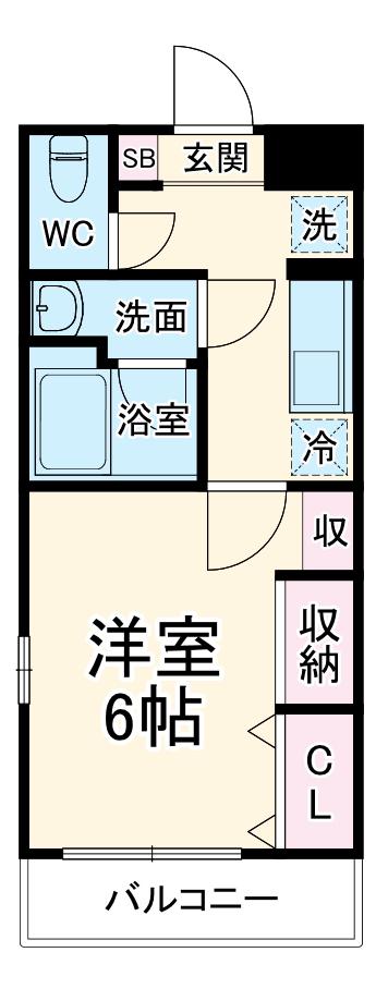 リブリ・川口元郷(1K/2階)の間取り写真