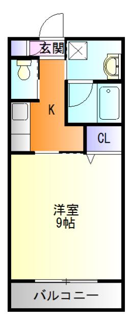ソレアード(1K/1階)の間取り写真
