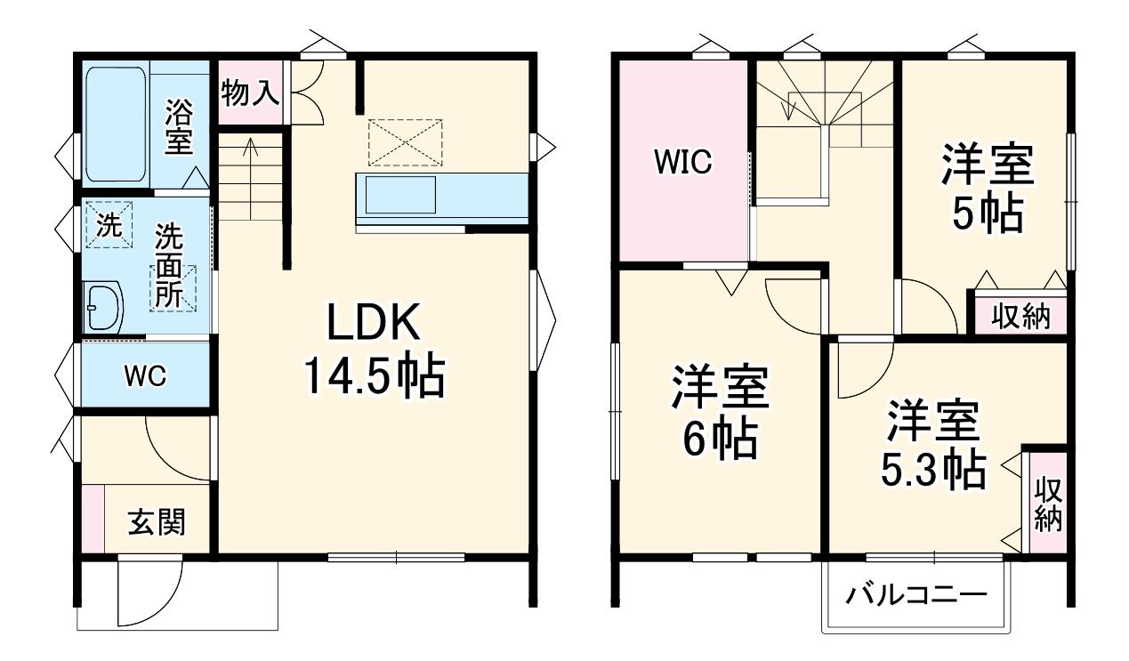 高崎線 北本駅 徒歩9分 2階建 築13年(3SLDK)の間取り写真