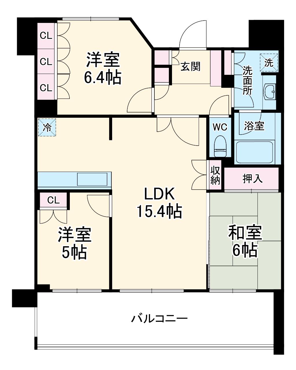 コンフォートパレス薬園台(3LDK/6階)の間取り写真