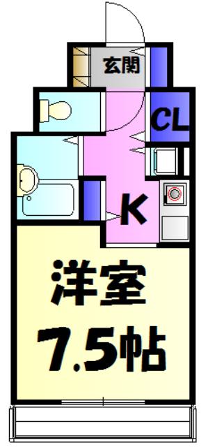 ヴェール真砂(ワンルーム/5階)の間取り写真