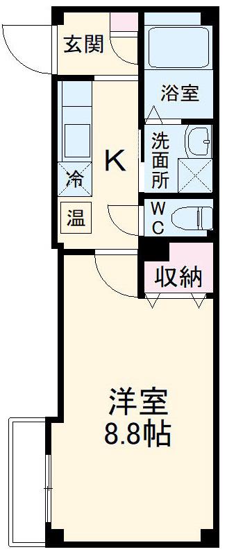 CHERRY HOUSE 3(1K/2階)の間取り写真