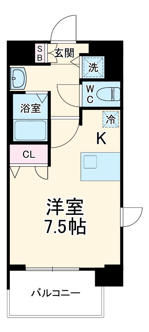 プレサンス 名古屋STATIONアライブ(1K/6階)の間取り写真