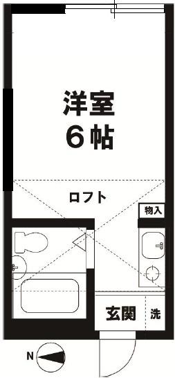 曳舟ヴィレッヂ(ワンルーム/1階)の間取り写真