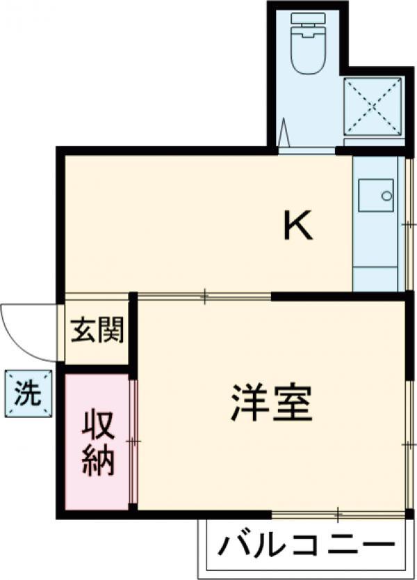 若宮カラタハイツ(1K/2階)の間取り写真