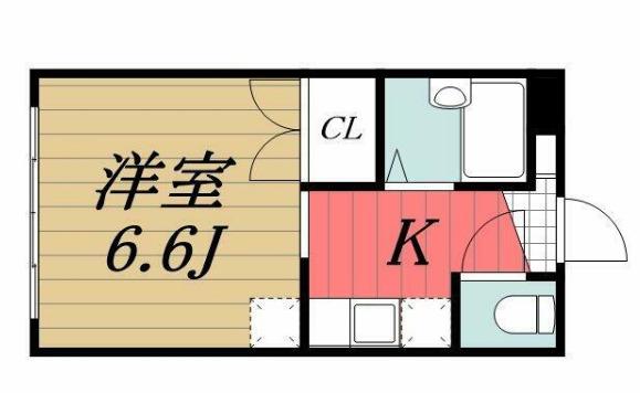 総和ハイツ(ワンルーム/1階)の間取り写真