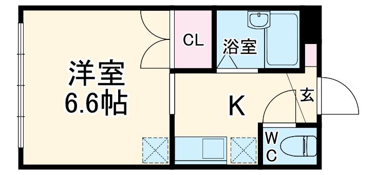 総和ハイツ(ワンルーム/1階)の間取り写真