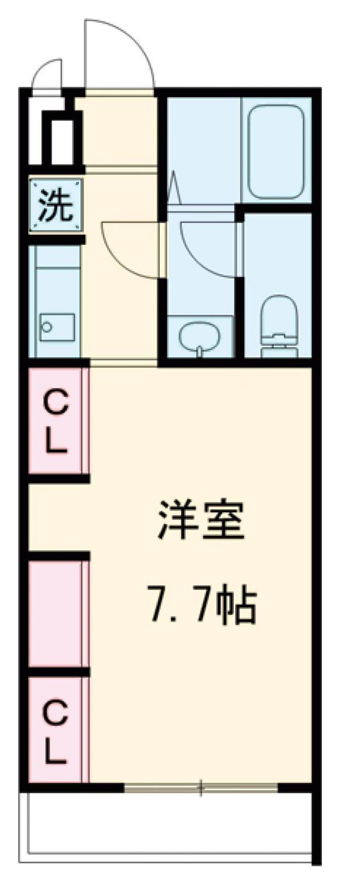アセット一之江(1K/1階)の間取り写真
