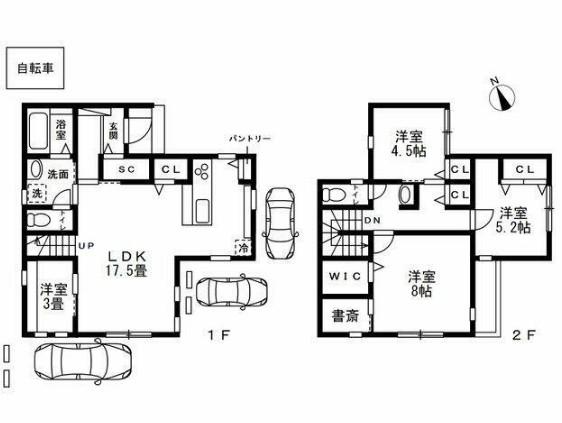 小田急電鉄小田原線 新百合ケ丘駅 バス乗車時間：13分 餅坂バス停で下車 徒歩1分 2階建 築3年(4LDK)の間取り写真
