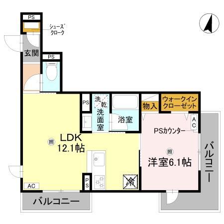 D-RESIDENCE蛍池東町(1LDK/3階)の間取り写真