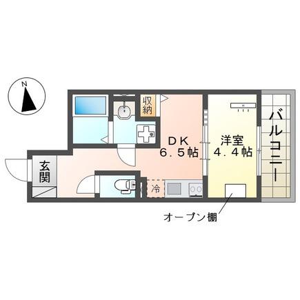 八王子市北野町マンション工事(1DK/2階)の間取り写真