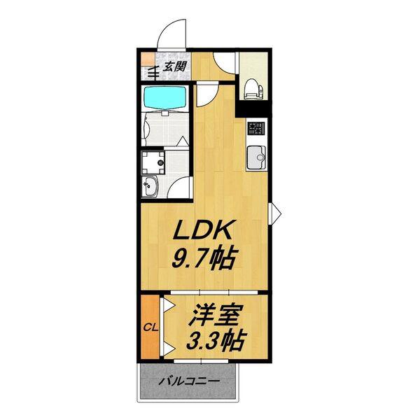 LE COCON 春日井Ⅱ(1LDK/1階)の間取り写真