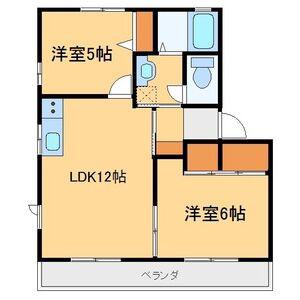 エスぺランサA(2LDK/1階)の間取り写真