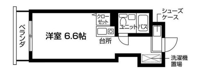 プロムナード三軒茶屋(ワンルーム/1階)の間取り写真