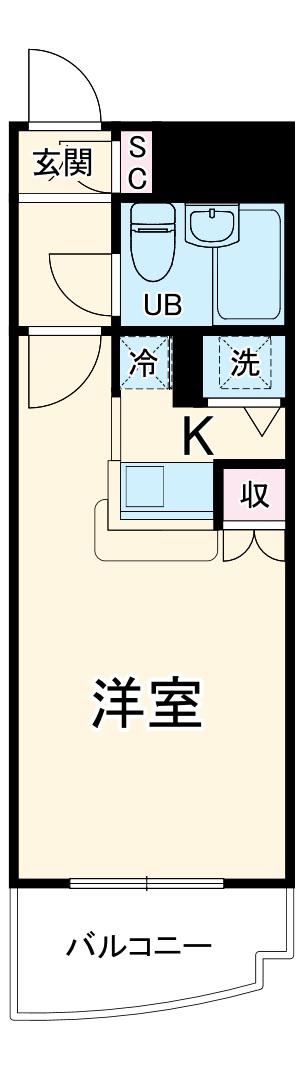 ワコーレ所沢(ワンルーム/6階)の間取り写真