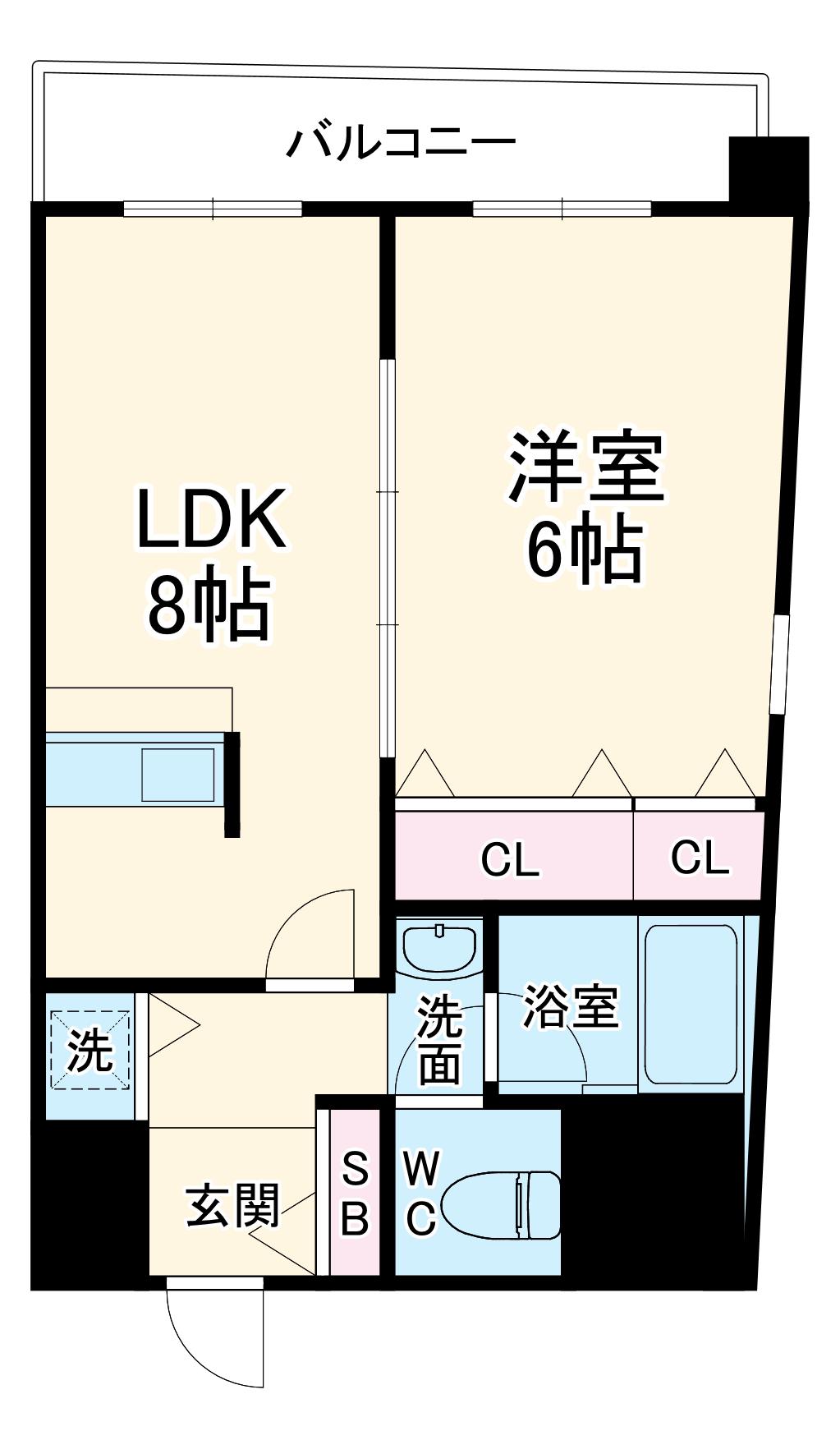シェクララ(1LDK/2階)の間取り写真