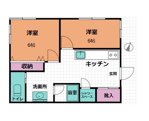 武田畜産ビル(2DK/2階)の間取り写真