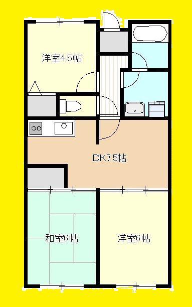 サンパーク南橋本(3DK/3階)の間取り写真