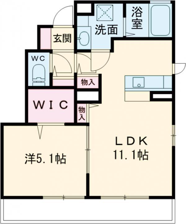 SK花小金井Ⅱ(1LDK/1階)の間取り写真