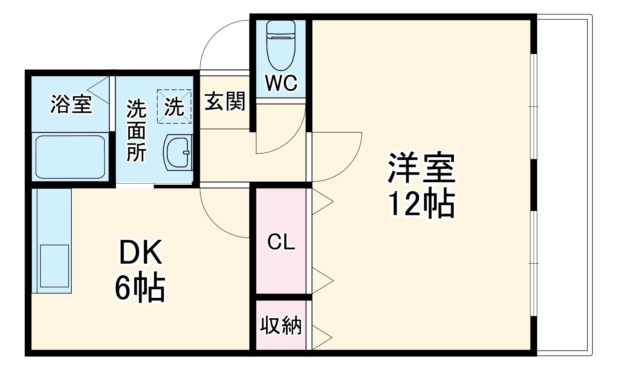 千成パークハイツアベ(1DK/3階)の間取り写真