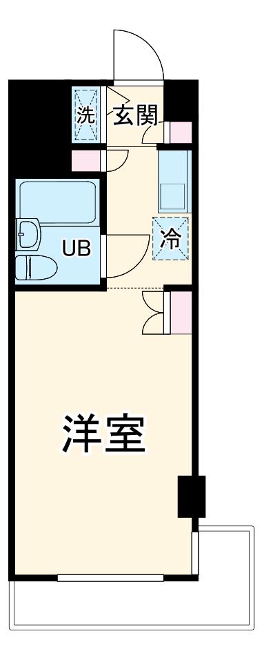 ウィンベルソロ横浜阪東橋1号館(ワンルーム/6階)の間取り写真