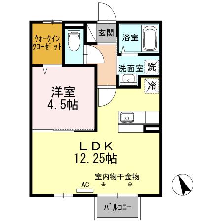エトワール(1LDK/2階)の間取り写真