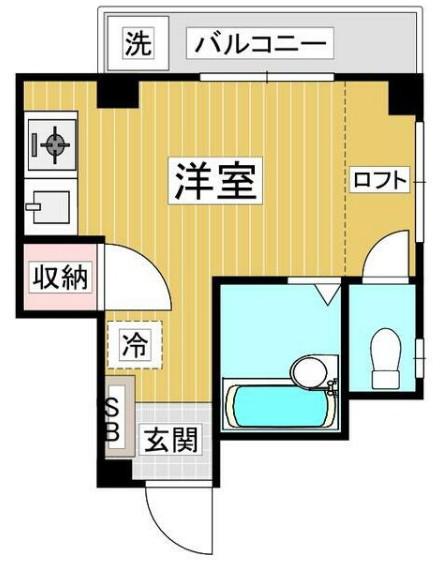 草間ビル(ワンルーム/3階)の間取り写真