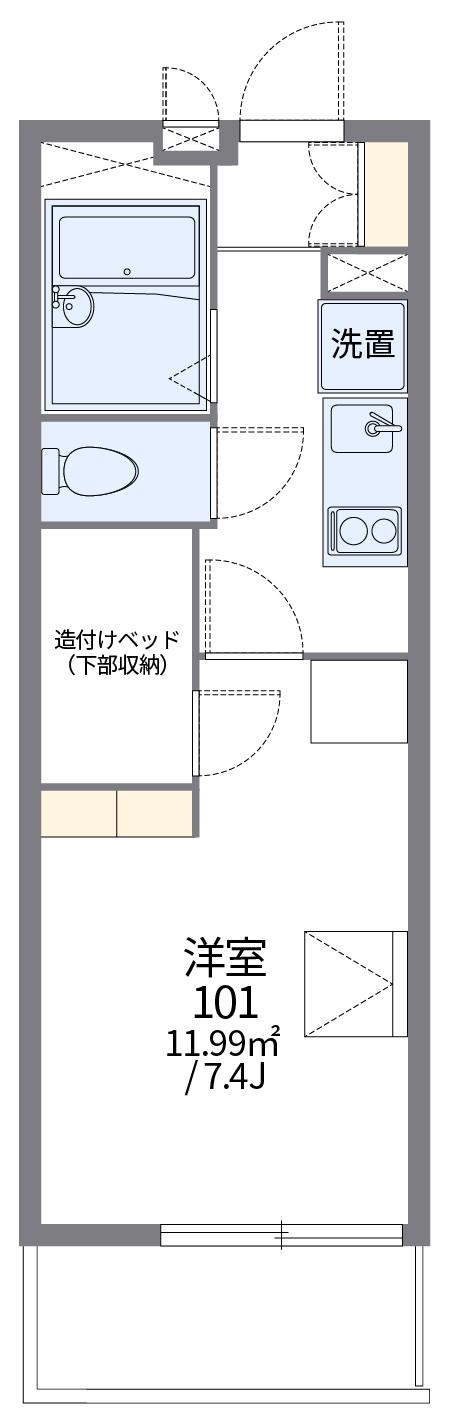 レオパレスフリーダムベッセルⅣ(1K/2階)の間取り写真