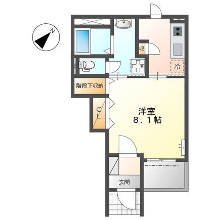 GRAND RIVIERE 2(1K/1階)の間取り写真