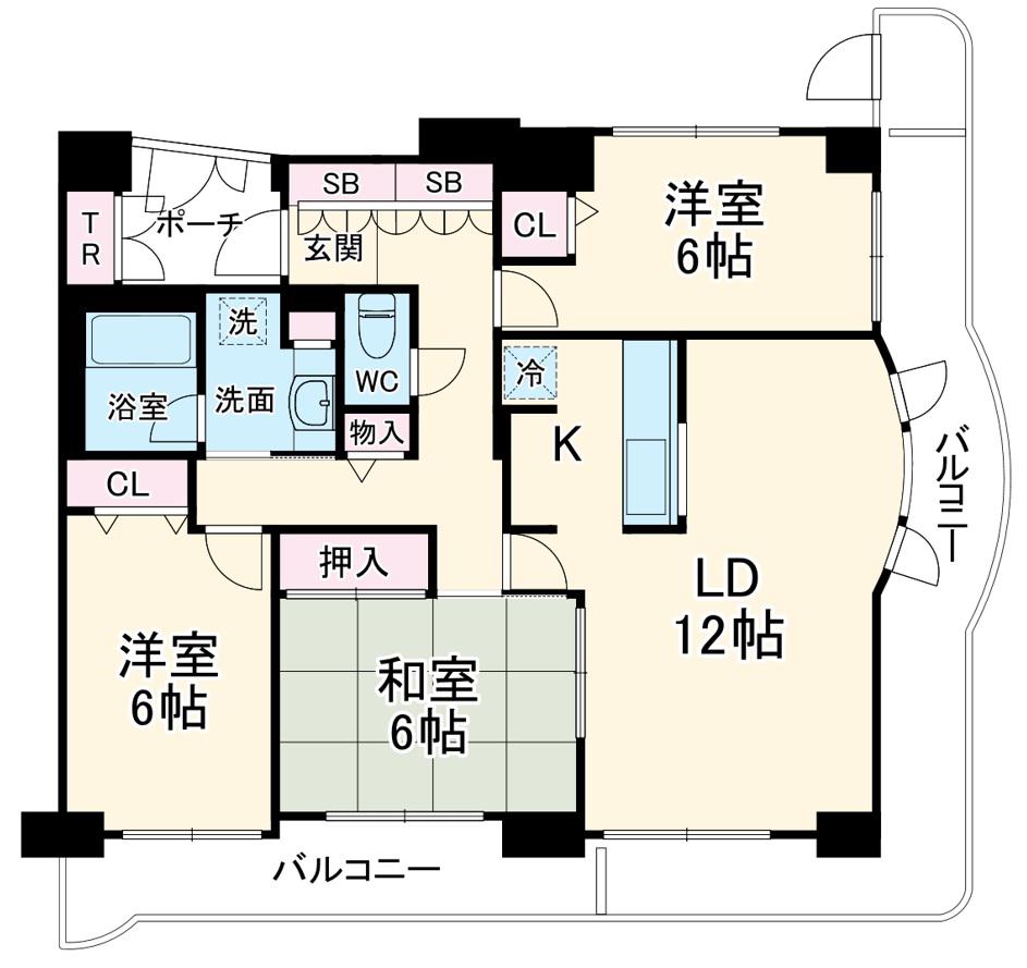ダイアパレス四街道 2(3LDK/7階)の間取り写真