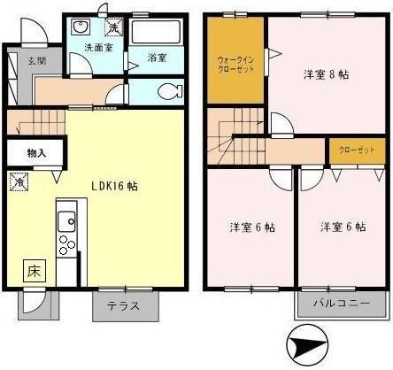 プロムナード沢良宜(3LDK)の間取り写真