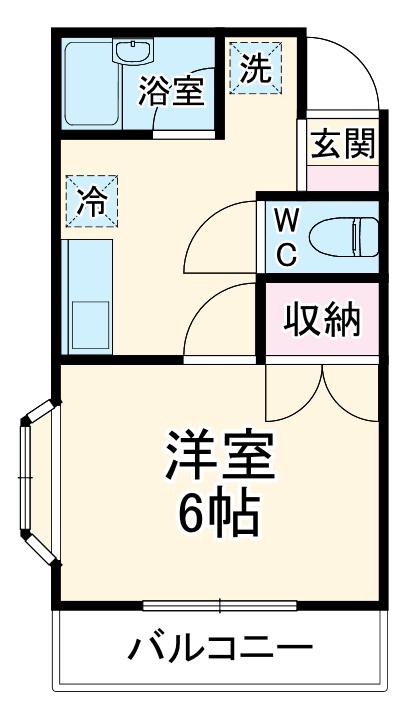 グリーンキャッスル(1K/2階)の間取り写真