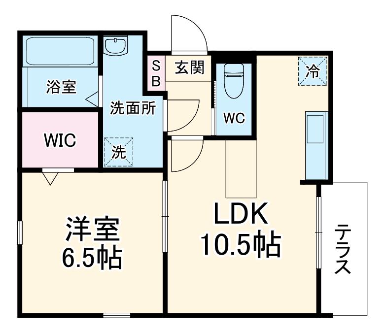 QUIET CRAB HOUSE TOGETHER 和田町(1LDK/1階)の間取り写真