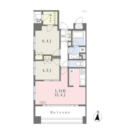 カスタリア住吉Ⅱ(2LDK/10階)の間取り写真
