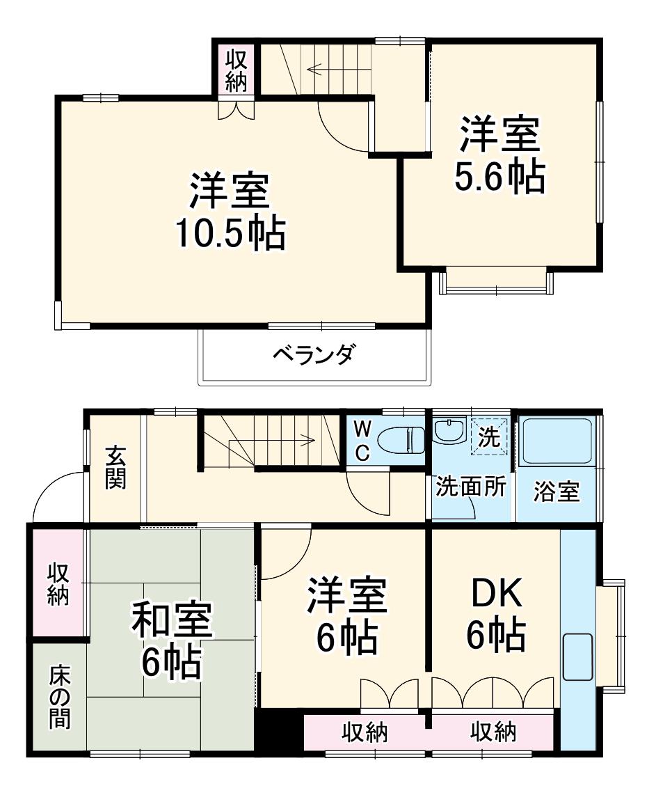 横浜線 橋本駅(神奈川) 徒歩37分 2階建 築48年(3LDK)の間取り写真