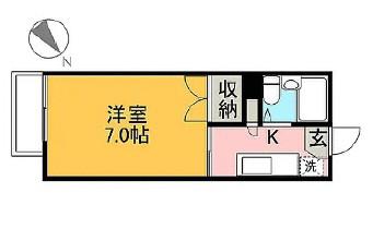 エクセレント都(1K/1階)の間取り写真